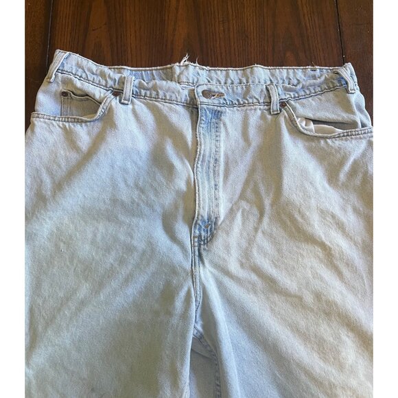 Vintage Levi's 550 Light Wash Distressed Denim Jean Shorts Jorts Size 42" Waist - Picture 2 of 13